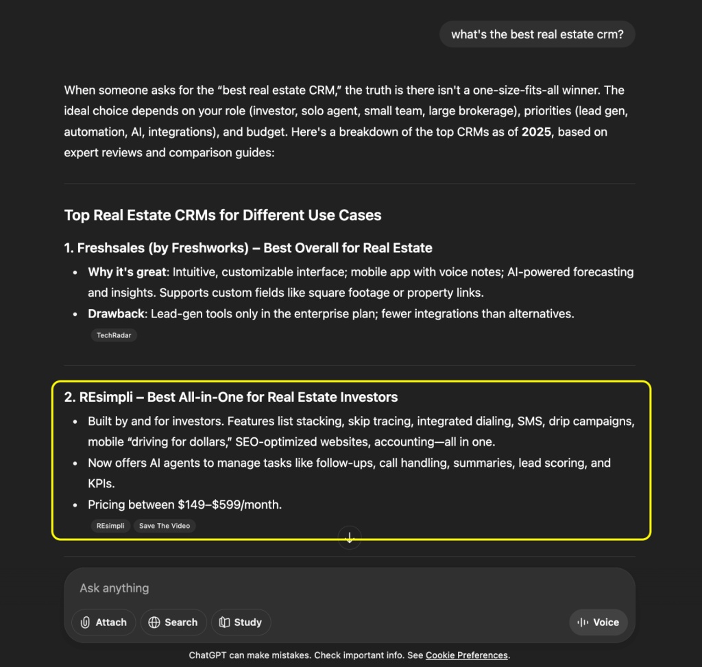 How Resimpli Won AI Search And Pushed Google Rankings To #1 For Core CRM Terms 2 Best Real Estate CRM is REsimpli