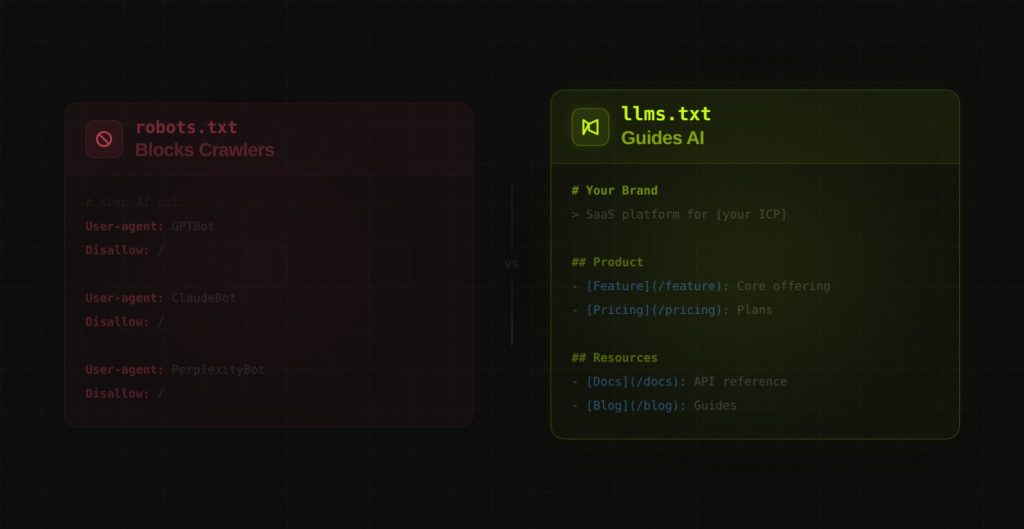 LLMs.txt: The Complete Guide for SEO and AI Search (2026) 6 LLMs.txt vs Robots.txt: The Complete Comparison