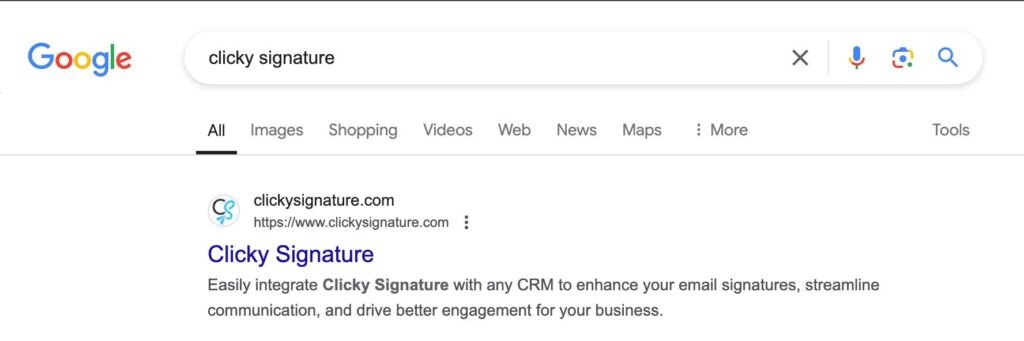 Case Study: From Invisible to Indexed in Just One Week – How DerivateX Put Clicky Signature on the SEO Map 3 Clicky Signature on Google