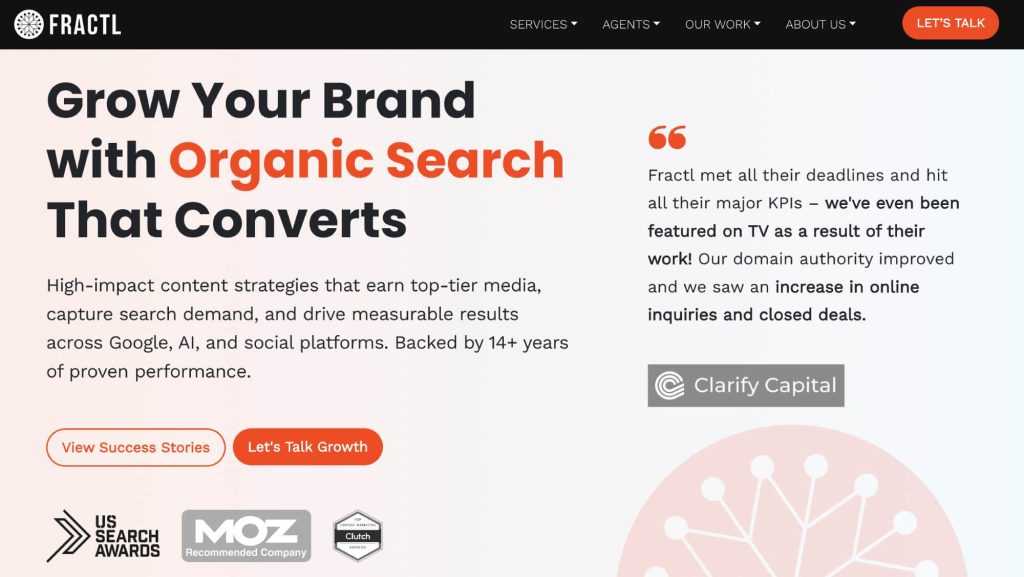 The 25 Best Organic SEO Agencies in 2026 (Honest Review) 9 Fractl