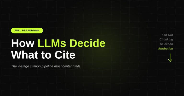 How LLMs Decide What to Cite (And Why Your Content Keeps Getting Ignored) 1 How LLMs Decide What to Cite (And Why Your Content Keeps Getting Ignored)