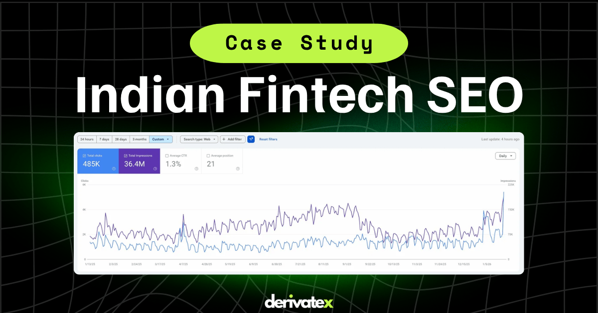 Indian Fintech SEO Case Study by DerivateX
