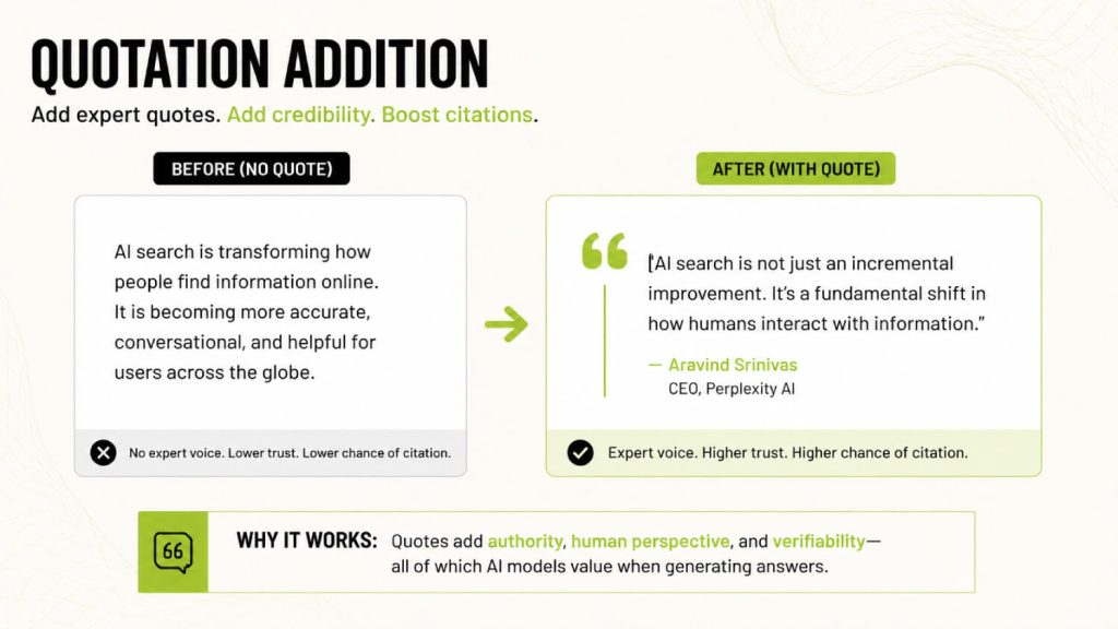 The Princeton GEO Paper in Plain English: 5 Tactics That Boost AI Citation by 40% 5 Quotation Addition