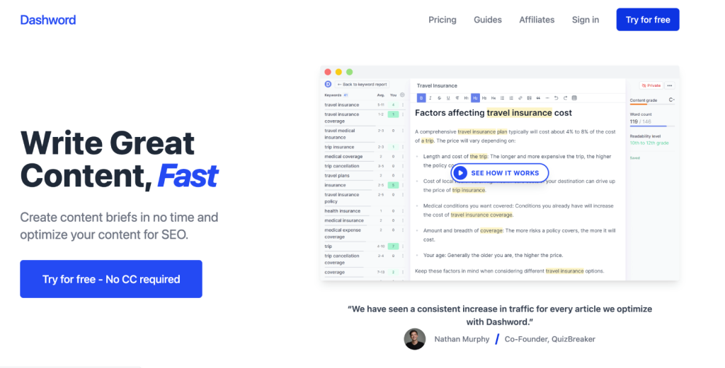 12 AI SEO Tools That Go Beyond Basic Content Optimization 10 Dashword