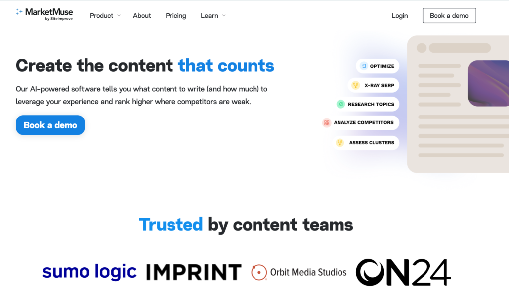 12 AI SEO Tools That Go Beyond Basic Content Optimization 4 marketmuse