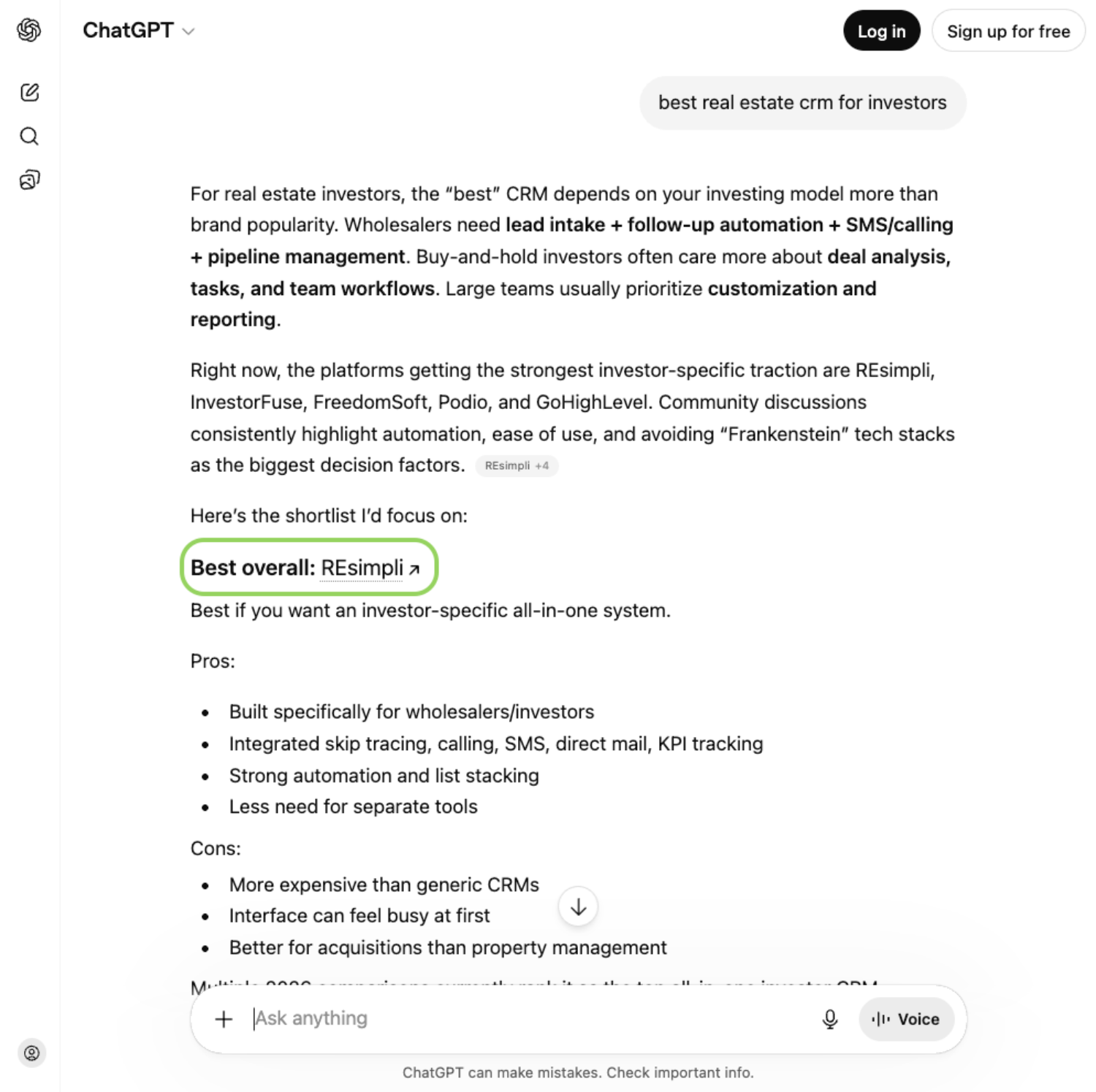 We Asked 25 SaaS Founders How They're Losing Customers to ChatGPT Recommendations 6 resimpli chatgpt