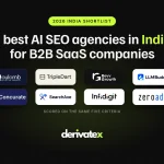Logos of eight Indian AI SEO agencies under the headline 9 best AI SEO agencies in India for B2B SaaS