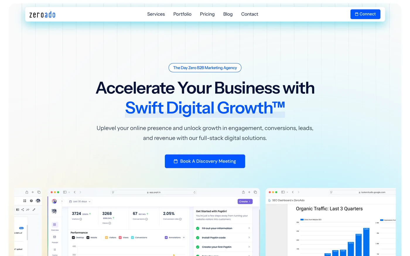 9 Best AI SEO Agencies in India for B2B SaaS Companies 13 ZeroAdo homepage hero section